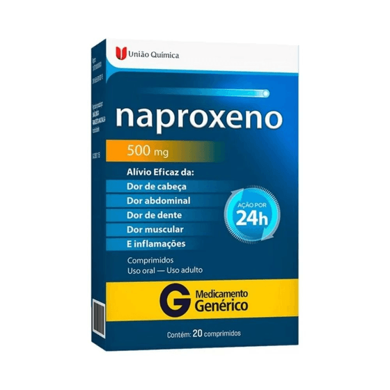 Naproxeno 500mg Comprimido Simples - Caixa com 20 Comprimidos - Imagem 1